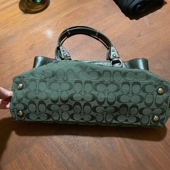 Coach Penelope Signature Large Tote F15534 in Forest Green - Picture 2 of 5